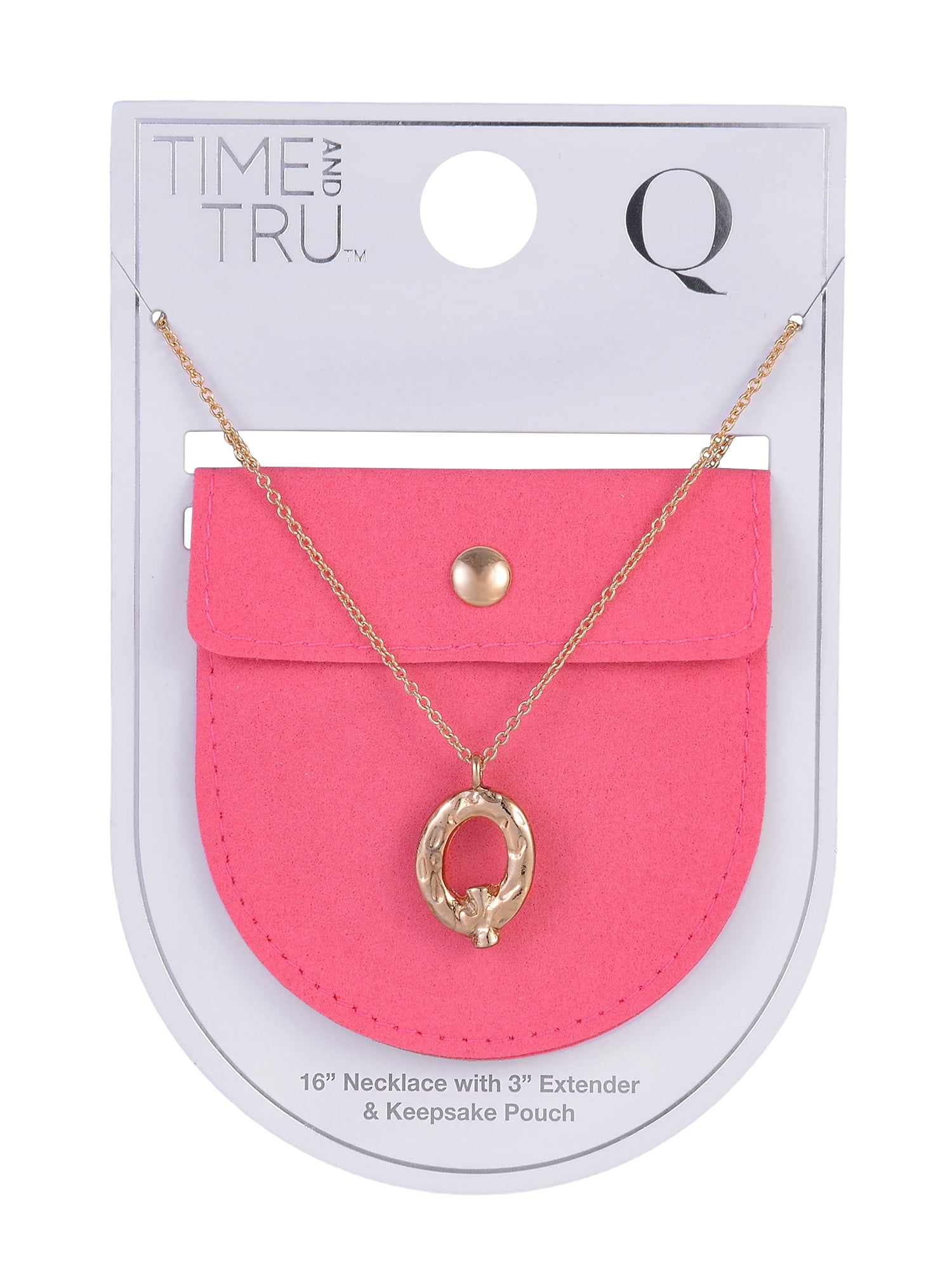 Time and Tru Goldtone Hammered Initial "Q" Pendant Necklace