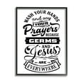 thumbnail image 2 of Stupell Industries Wash Hands & Prayers Witty Religious Bathroom Sign Graphic Art Gray Framed Art Print Wall Art, Design by Lettered and Lined, 2 of 5