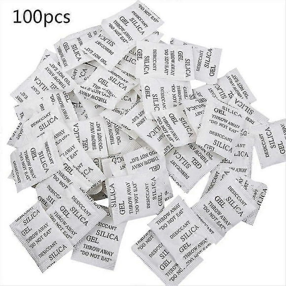 100 Packets Non-toxic Silica Gel Desiccant Pack Moisture Absorber Dehumidifier For Kitchen Clothes Storage Room Food Spices Jewelry Shoes