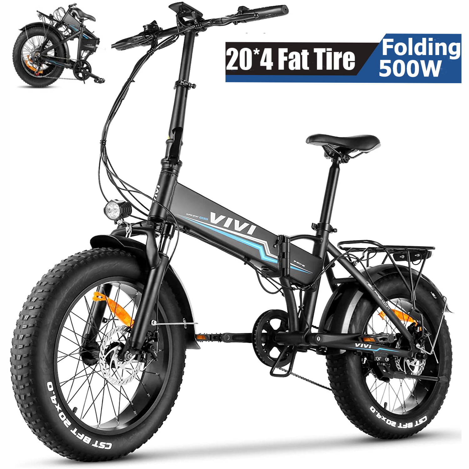20" 500W Folding Electric Mountain Bicycle 36V Adults Fat Tire Snow E-Bike Lot 
