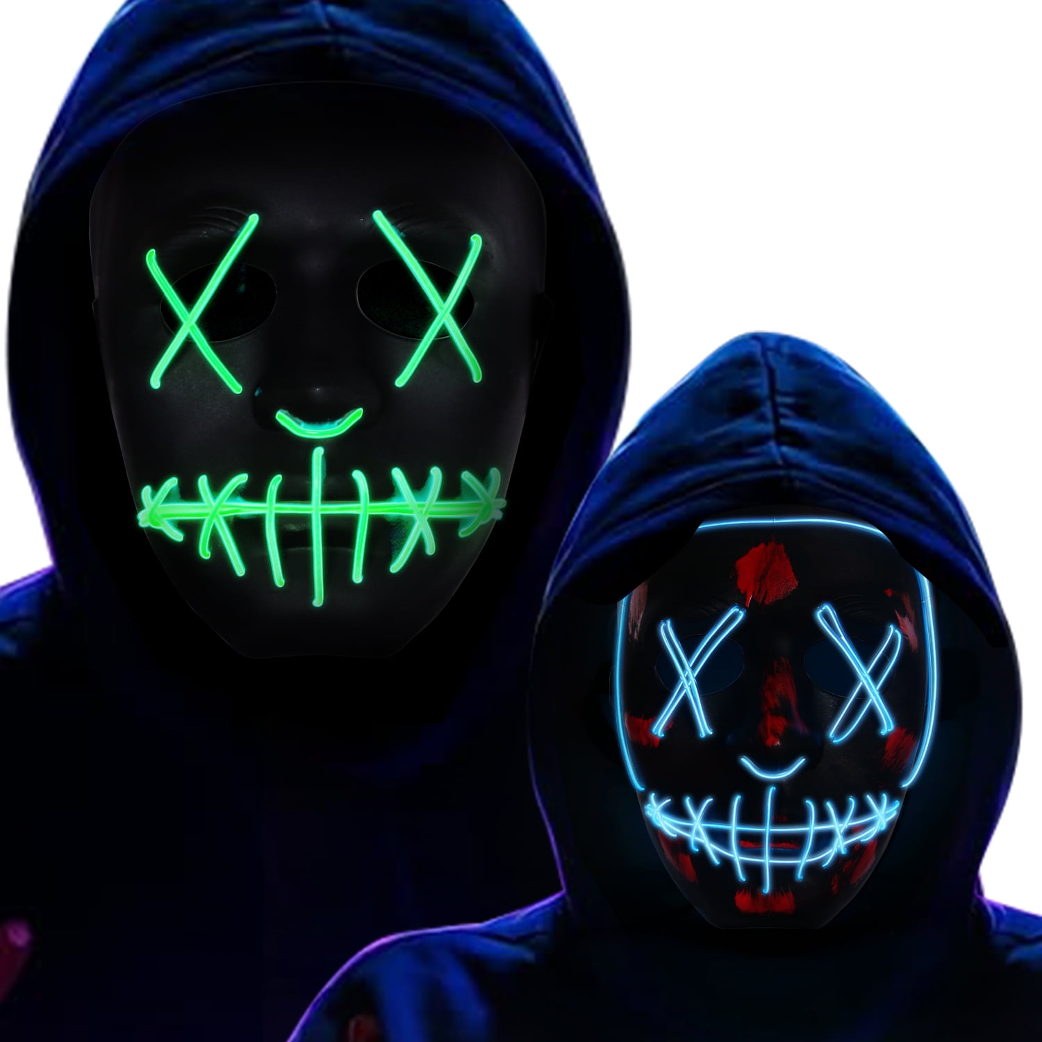 Halloween Light Up Mask, Led Purge Mask for Halloween Costumes for