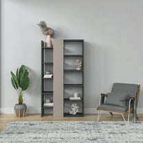 Ada Home Decor Boise Multiple Tier Open Shelf Modern Bookcase, Anthracite/Light Mocha