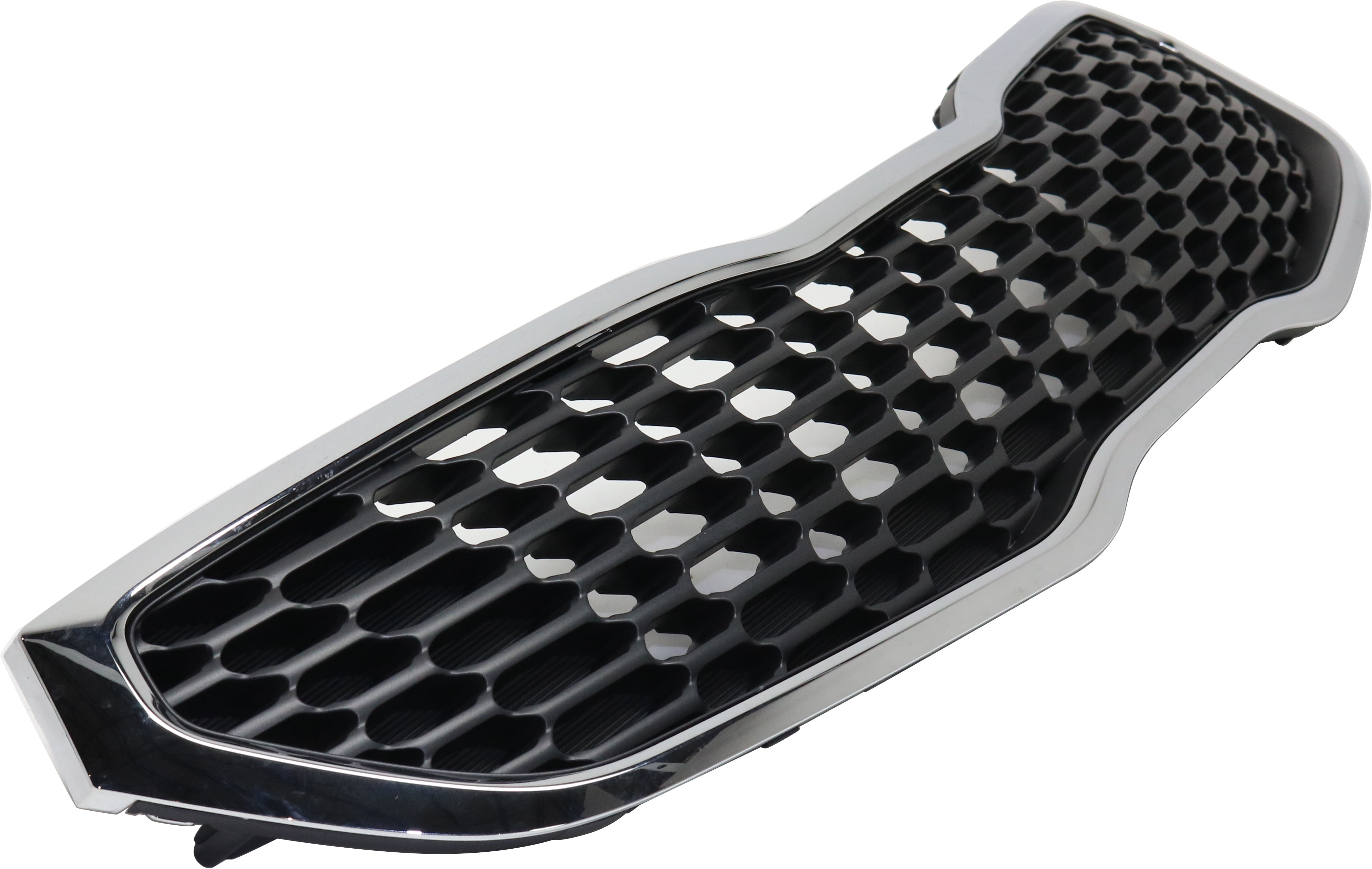 Grille Assembly Compatible With 2014-2016 Kia Forte Forte5 Chrome Shell with Gray Insert CAPA Certified