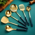 thumbnail image 3 of Cooking Tool Sets Dark Green Gold Cooking Pots Set Stainless Steel Cookware Set Non Stick Spatula Shovel Spoon Kitchen Utensils Accessories Set (Color : Green 4PC), 3 of 7