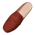 thumbnail image 6 of Mepaouo Women's Flat Mules Suede Square Toe Backless Slip on Slides Penny Loafer Shoes for Outdoor, 6 of 7