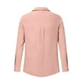 thumbnail image 6 of Plus Size Long Sleeve Tops for Women Button Down Collared Shirt Solid Color T Shirts Loose Fit Casual Dressy Blouse with Pocket, 6 of 6