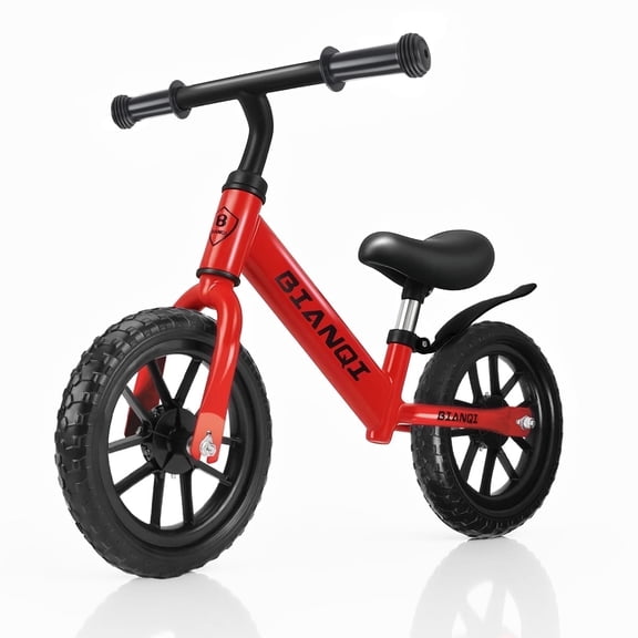 Yvagay Toddler Balance Bike, 12 inch No-Pedal Kids Bike with Adjustable Seat & Handlebar, Gift for Boys Girls Age 2-4, Red