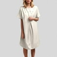 thumbnail image 4 of Tshirt Dress Women Summer Short Sleeve Crewneck Loose Fit Casual Knee Length Midi Dresses T Shirt Dresses for Women, 4 of 8