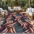 thumbnail image 2 of Independence Day Outdoor Rug for Patio/Deck/Porch, Non-Slip Large Area Rug 3 x 5 Ft, Red Blue USA Flag Retro Patriotic Stars Stripes Indoor Outdoor Rugs Washable Area Rugs, Camping Rug Carpet Runner, 2 of 8