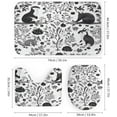 thumbnail image 3 of Bathroom Mat Set, Gray Leaf Damask Pattern Printed on Bathroom Shower Curtain Sets with Rugs, Perfect for Hotel Dorm Spa Home, 72 x 72 inches, 3 of 8