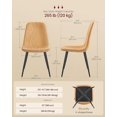 thumbnail image 4 of VASAGLE Dining Chairs, Set of 4 Dining Room Chairs, Metal Frame, Adjustable Feet, Easy to Clean, Glacier-Textured Synthetic Leather, for Kitchen, Caramel Brown, 4 of 7