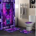 thumbnail image 1 of FMSHPON Butterfly 4 Piece Bathroom Set Shower Curtain Bath Rug Contour Mat and Toilet Lid Cover, 1 of 8