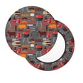 thumbnail image 2 of Bingfone BBQ Icons Padded Round Bar Stool Cover Cushion with Elastic Fabric Round Chair Seat - BBQ Icons, 2 of 7