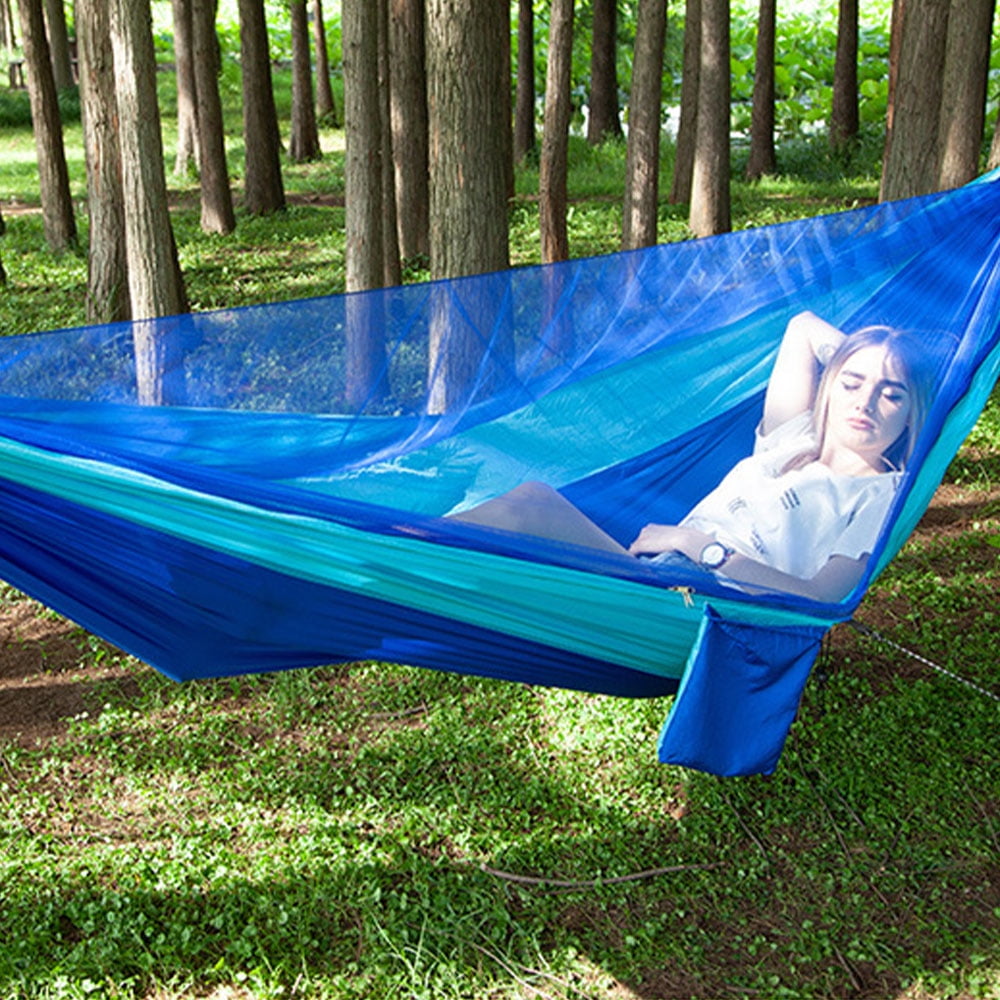 Outdoor Portable Camping Mosquito Net Hammock Hanging Swing Bed Tree Straps Hook 