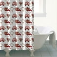thumbnail image 4 of Red Christmas Car and Flower Pattern Shower Curtain 72"x72" ,Bathroom Decorative Shower Curtains Set with 12 Hooks,Modern Waterproof Washable Shower Curtain, 4 of 6