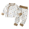 thumbnail image 3 of Emitonse Toddler Girl Clothes Toddler Pajama Set Long Sleeve Top For Toddlers Brown,Size 1-2 Years, 3 of 7