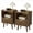 Walnut, variant on Gelloan Fluted Nightstand Set of 2, Bed Side Table with Drawer, Solid Wood Feet, Open Storage, End Table with Raised Edge, for Bedroom, Dorm and Small Spaces,Walnut