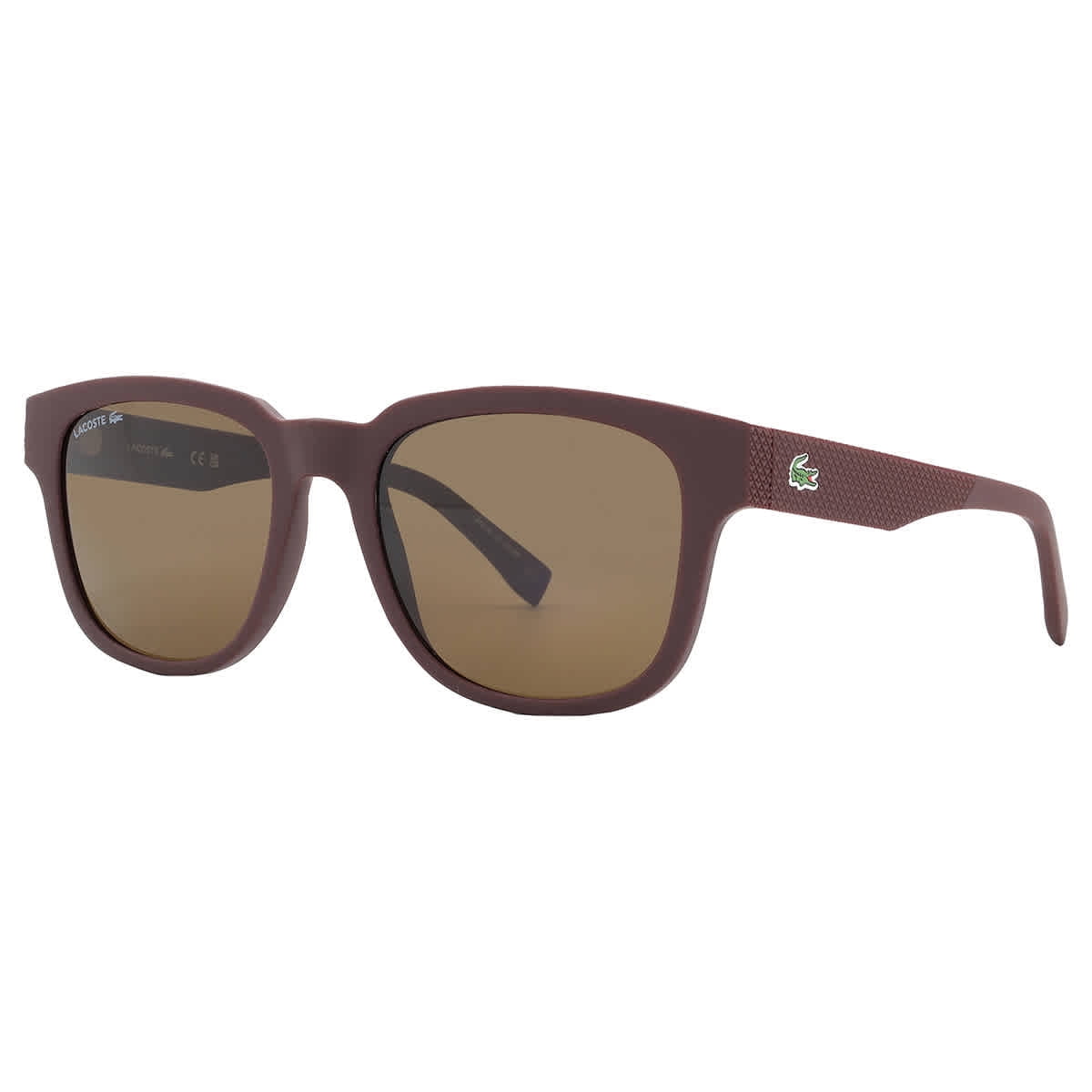 Lacoste Unisex Sunglasses, Black & Brown Plastic Frame, Square