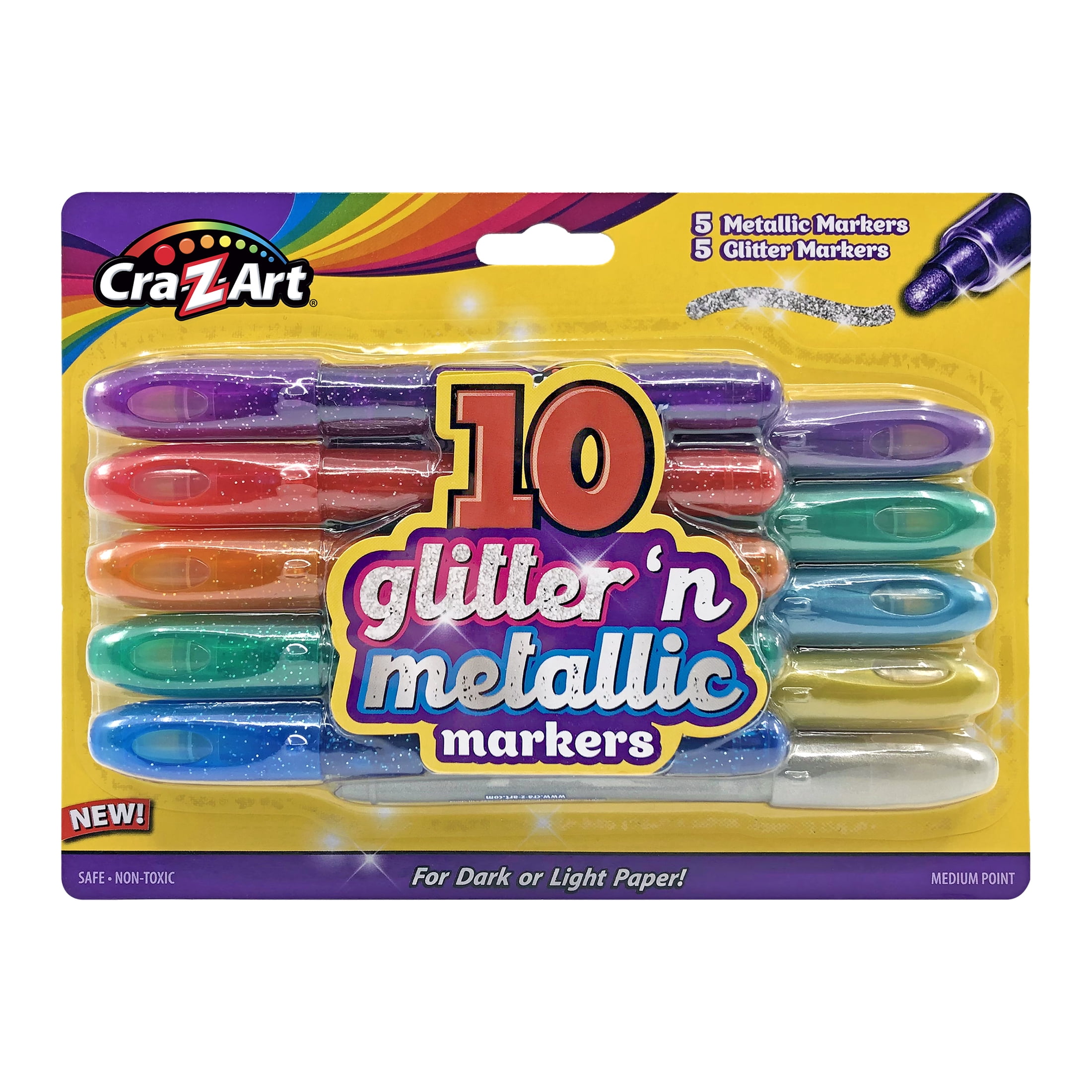 Cra-Z-Art Super Washable Markers, Broad Bullet Tip, Assorted