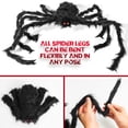 thumbnail image 4 of Large Spiders Halloween Decorations Outdoor, Black Hairy Fake Spiders Scary Decorations, Halloween Spiders for Patio,Yard,Garden,House, 4 of 10