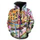 thumbnail image 1 of Sudadera con cremallera y estampado 3D de grafiti para hombre y niño, con estampado abstracto colorido, de manga larga, estilo urbano, 1 of 6
