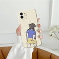 thumbnail image 2 of Compatible with iPhone 11 Cute Cartoon Figure Graphic Design Case for iPhone 11 6.1 Inch Girls Boy Funny Finger Tickling Black Soft TPU Cover Anti-Scratch Phone Case White, 2 of 6
