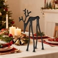 thumbnail image 3 of Black Cast Iron Abstract Reindeer Statue, Minimalist Metal Deer Sculpture, Tabletop Mantel Christmas Home Decor Ornament, 3 of 6