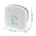 thumbnail image 2 of Unique Bargains 1 Pc Letter C Pattern Makeup Bag for Travel White Corduroy, 2 of 6