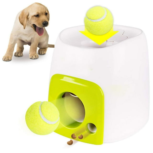 Lanzador de pelotas para perros y mascotas de un solo orificio, lanzador de máquinas de recompensa de comida de tenis, juguete interactivo para perros, juguete alimentador lento adecuado para gatos y perros MFZFUKR 2034923-1