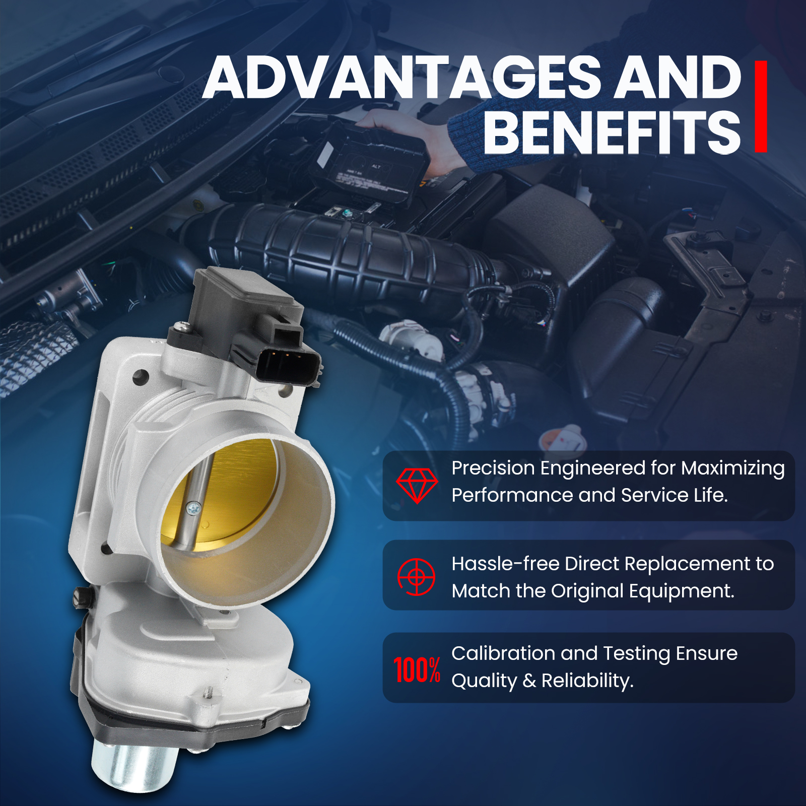MOCA AUTOPARTS Electronic Throttle Body Assembly Fit for 2005-2011 Ford Crown Victoria V8 4.6L & 2006-2014 Ford E-250 V8 5.4L