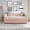 Pink, variant on Mintazer Full Upholstered Daybed with Trundle, Boucle Fabric Sofa Bed for Living Room & Bedroom, Yellow