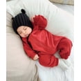 thumbnail image 4 of Salute Newborn Infant Baby Unisex Boys Girls Onesie Long Sleeve Bear Ear Hooded Romper Zipper Coverall Red Bodysuit 6-12 Months, 4 of 5