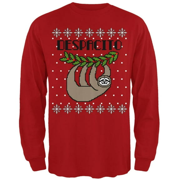 Despacito Means Slowly Sloth Funny Ugly Christmas Sweater Mens Long Sleeve T Shirt