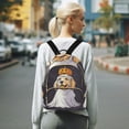 thumbnail image 7 of FORMRS Mini Backpack Purse for Women Travel Daypack Casual Shoulder Bag, Yellow Halloween Dog, 7 of 7