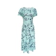thumbnail image 2 of Blossoming Floral Print Dress - Comfortable Crew Neck, Stylish Short Sleeves, 2 of 11