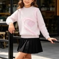 thumbnail image 5 of Afuyipoi Girls Heart Print Long Sleeve Pullover Sweater for Kids Size 3-13Y Winter Warm Casual Wear White Size 5T, 5 of 7