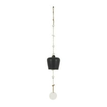DecMode 31" Black Ceramic Handmade Bell Windchime with Cascading White Disks