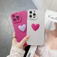 thumbnail image 4 of Compatible with iPhone 13 Pro Max Cute 3D Love Heart Case Camera Protection Shockproof Soft Bumper Phone Case for Women Girls Silver, 4 of 6