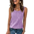 thumbnail image 2 of longantii Dressy Tank Tops for Women Cotton Linen Gauze Shirts Sleeveless Summer Tunic Top Loose Fit Lightweight Casual Blouses Light Purple XL, 2 of 8
