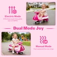 thumbnail image 3 of iRerts 12V Electric Wiggle Car with Pedal, Ride on Toy 2 in 1 Swing Car, Ride on Wiggle Car with Flashing PU Wheels, Bluetooth Music, 5MPH Max Speed, Kids Car for Boys Girls Ages 3-8 Gifts, Rose Red, 3 of 10