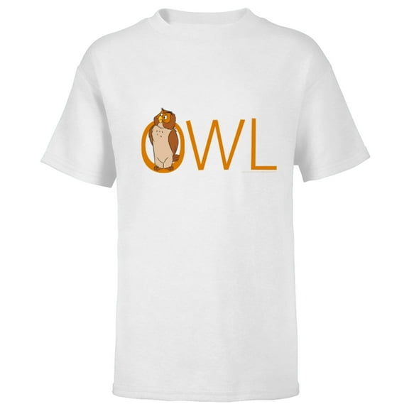 Disney Winnie the Pooh Owl Classic Lettering - Short Sleeve T-Shirt for Kids - Customized-White