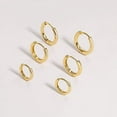 thumbnail image 6 of Cterwk 6 Pairs Earrings Sets, Lightweight 14K Gold Plated Small Huggie Hoop Earrings, Flat Back Ball CZ Stud Earrings for Women Men, 6 of 7