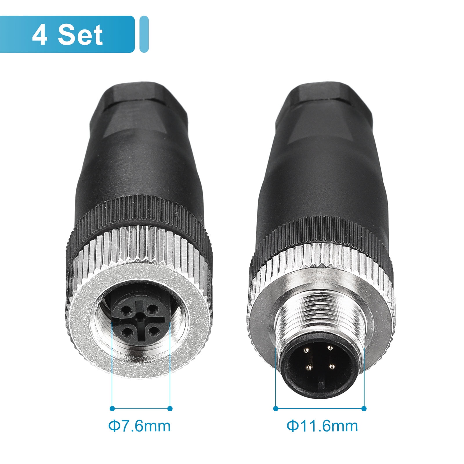 Stekker 4-polig Female M12 Code-A - Stekkers en contactdozen| INDI