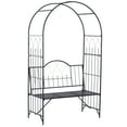 thumbnail image 6 of Outsunny Metal Customizable and Two-Trellis Design Garden Bench Black, 6 of 9