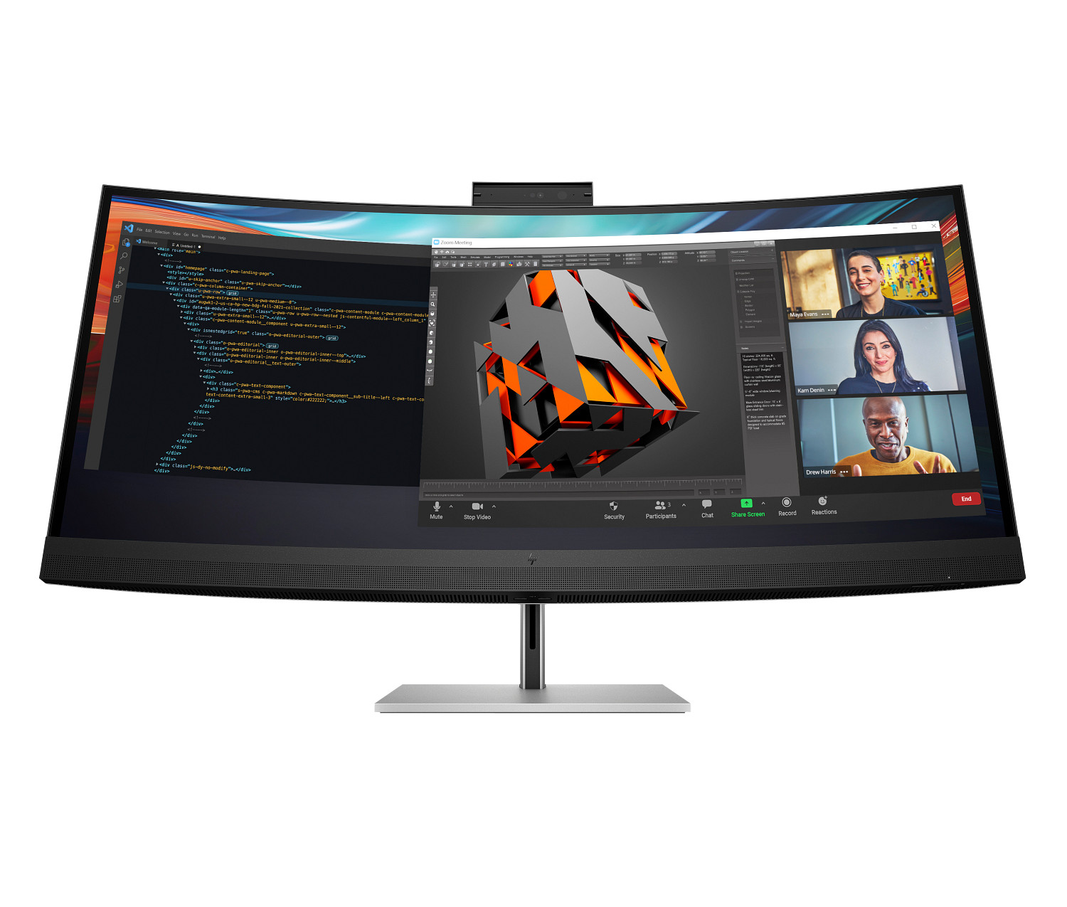 HP Series 7 Pro 39.7 inch 5K2K Conferencing Monitor-740pm 39.7" WUHD (5120 x