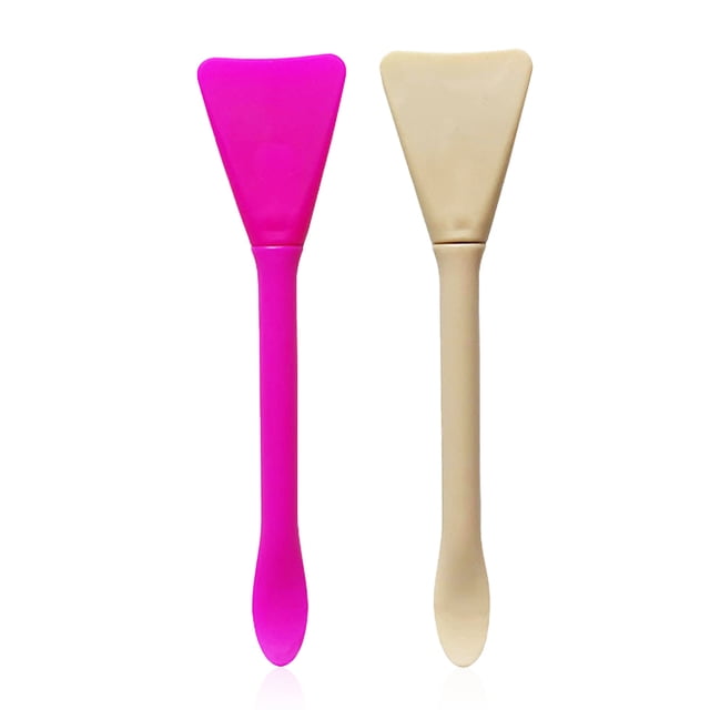 Sistema de cepillo aplicador de mascarilla facial de silicona de doble cara con cuchara, cepillo duradero para la cara de silicona, 2 uds.