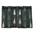 thumbnail image 7 of Yayeee Kitchen Curtains Tier Pair Light Filtering 27"x24" Rod Pocket Short Cafe Window Panel, Green Christmas Trees, 7 of 7