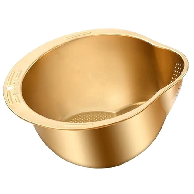Cuenco multiusos para lavar arroz, colador de verduras, colador de metal, colador de verduras de acero inoxidable, herramienta de cocina