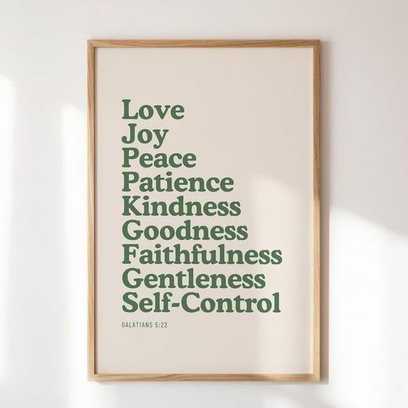 Miluva Fruit Of The Spirit Wall Art Galatians 5 22 23 Sage Green Christian Wall Art Christian Decor Bible Verse Print Biblical Art Printable Art Decor For Living Room Bedroom, 8x12 UNFRAMED