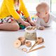 thumbnail image 5 of Juguetes para piscina, juguetes para bebés y niños pequeños. Juego de herramientas sensoriales con cubo para niños pequeños: 8 espátulas y pinzas de madera. Juguetes para el desarrollo de la motricida, 5 of 9